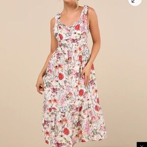 Lulu's Floral Midi Dress